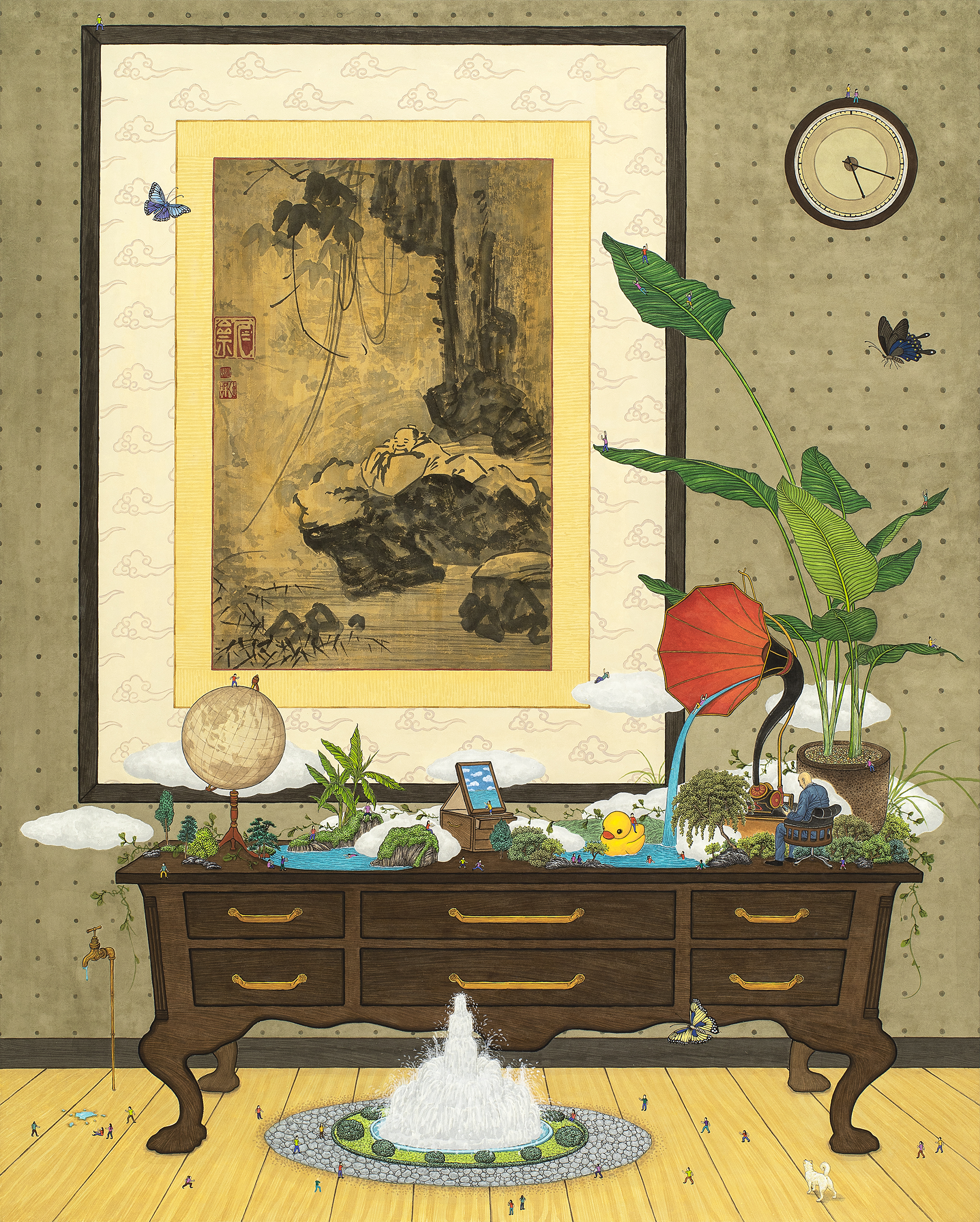 그림 속 그림(멍때리는 사람들)