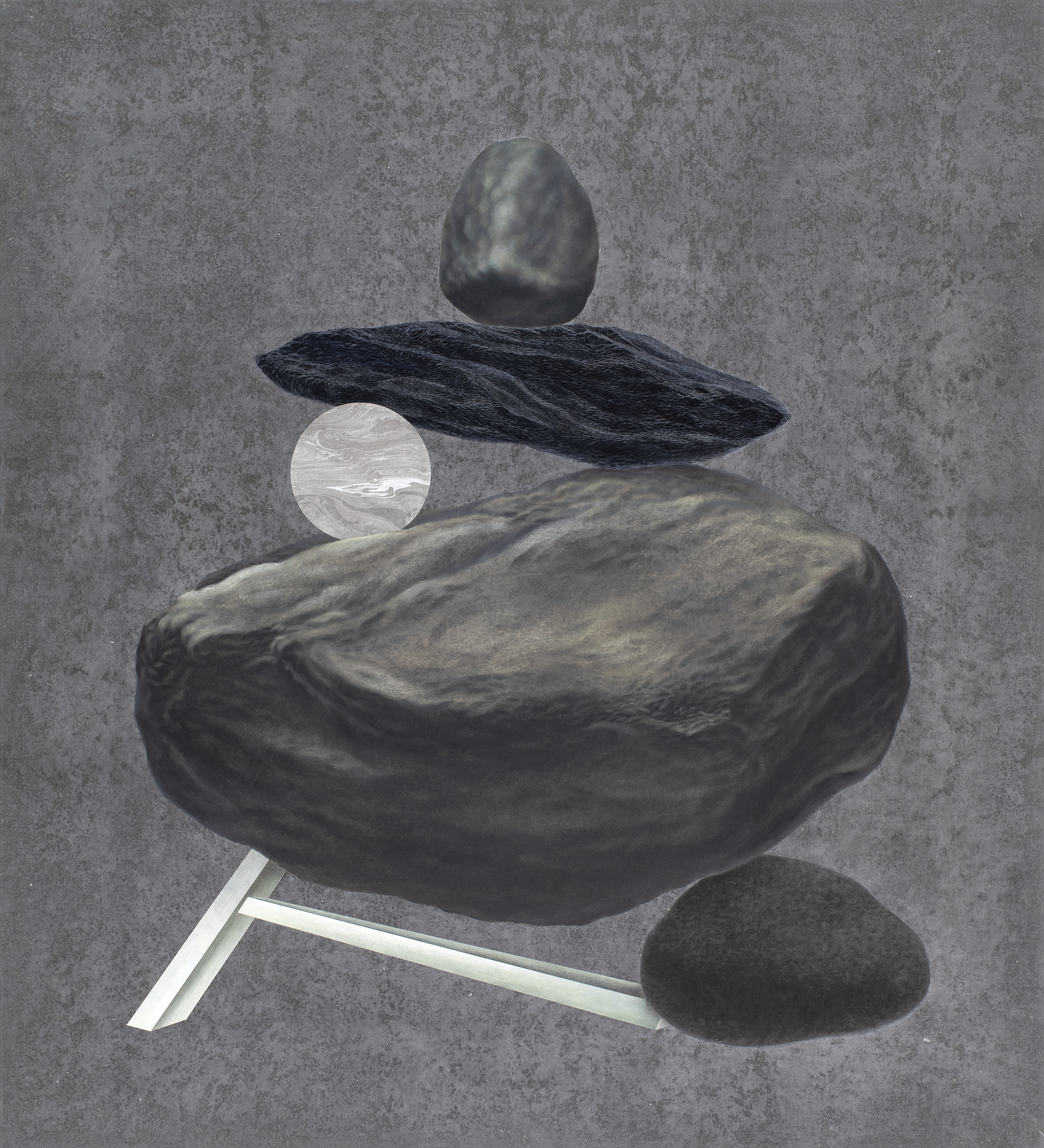 Weekend on Isle of Portland, Installation, Cement and iron, 2023