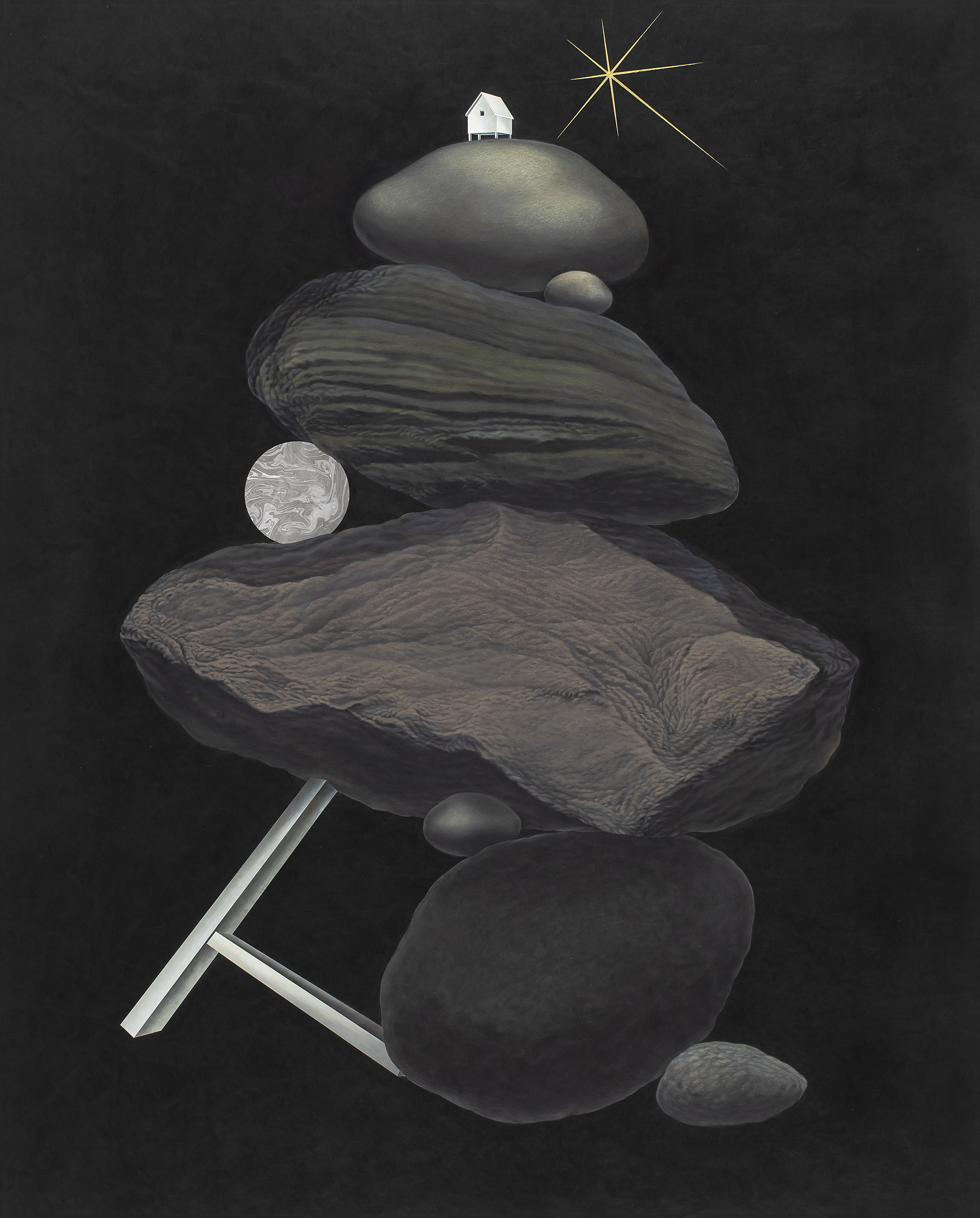 Weekend on Isle of Portland, Installation, Cement and iron, 2023