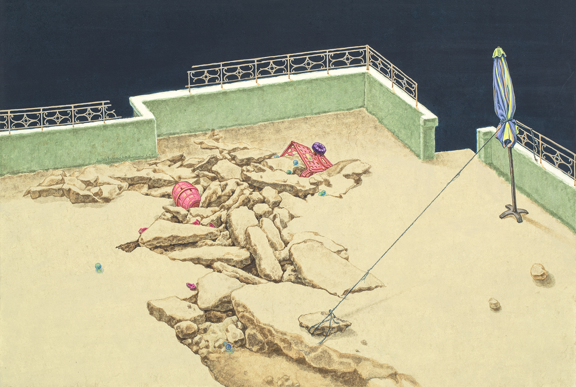 Weekend on Isle of Portland, Installation, Cement and iron, 2023